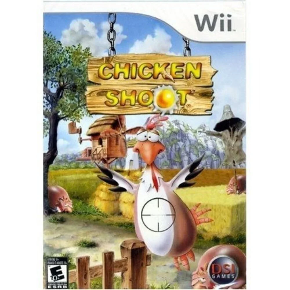 Chicken Shoot Nintendo Wii Game DSI Games 2007 ESRB E Farmyard Action Target Sho